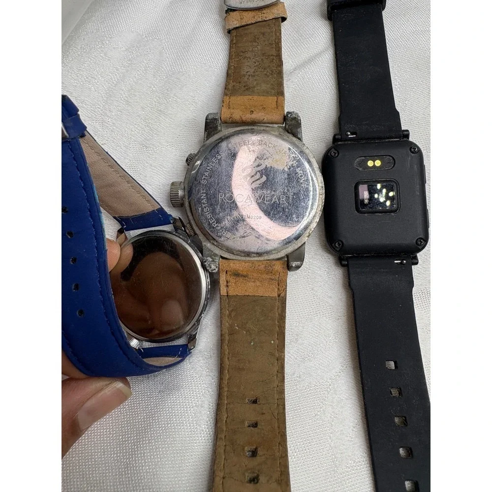 Chronograph Black Dial Brown Leather Strap Watch bundle