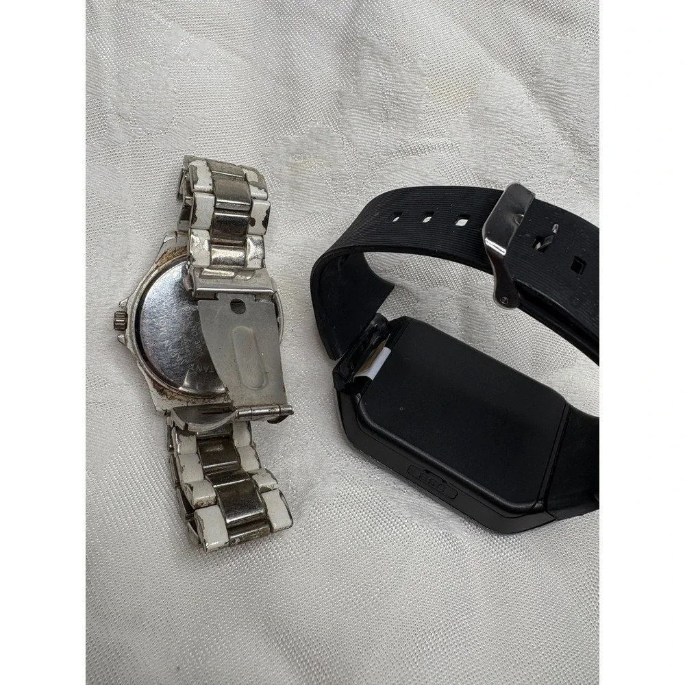 Chronograph Black Dial Brown Leather Strap Watch bundle