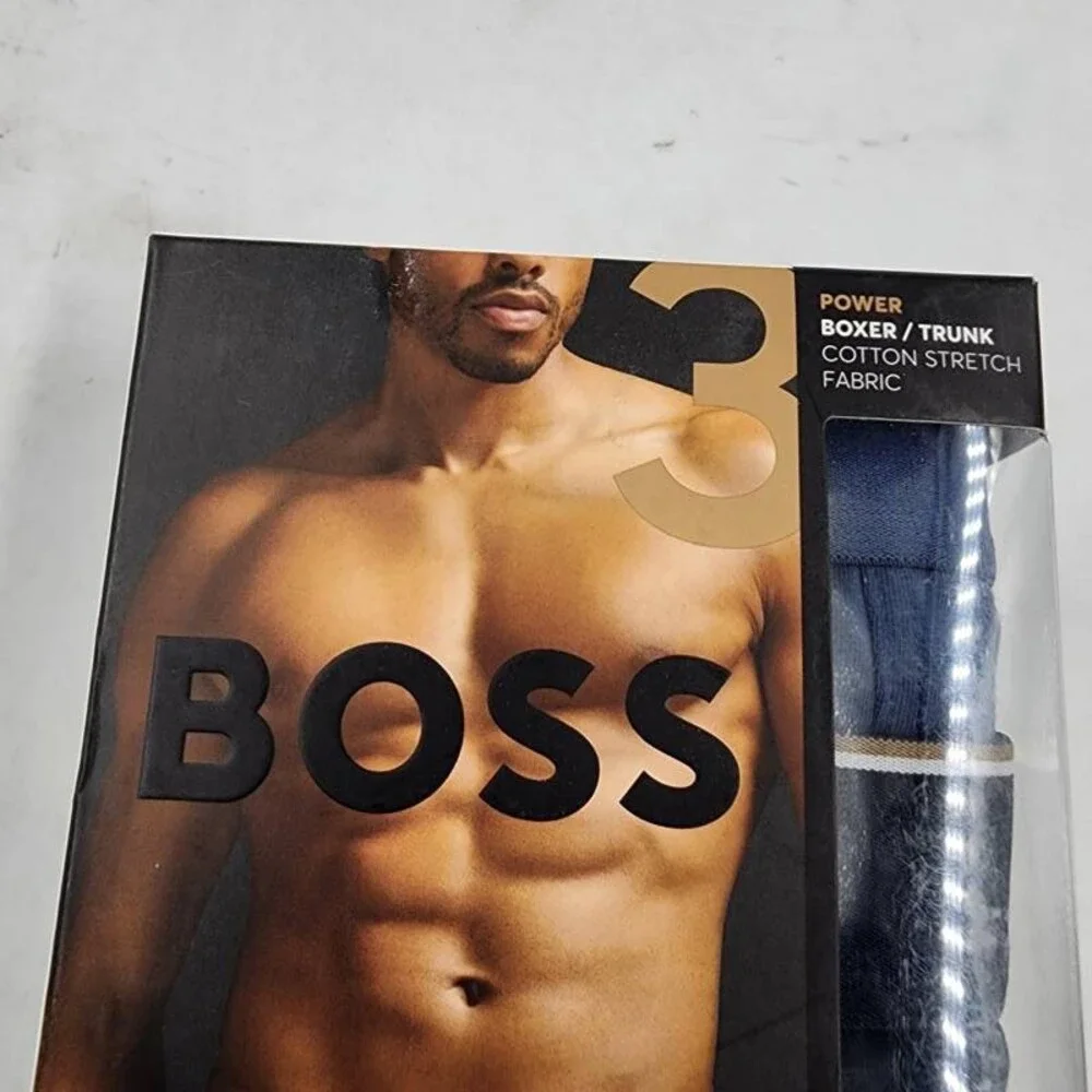 BOSS by Hugo Boss Logo Power Trunks Men's S Navy/Blue/Thyme Pull On - 3pk.