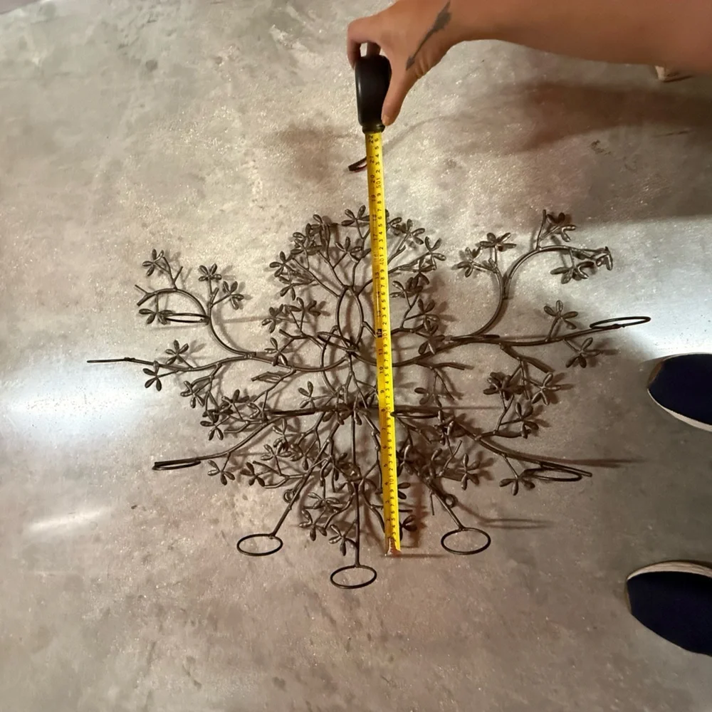 Metal Floral Wall Sculpture - Brown Decorative Wall Art