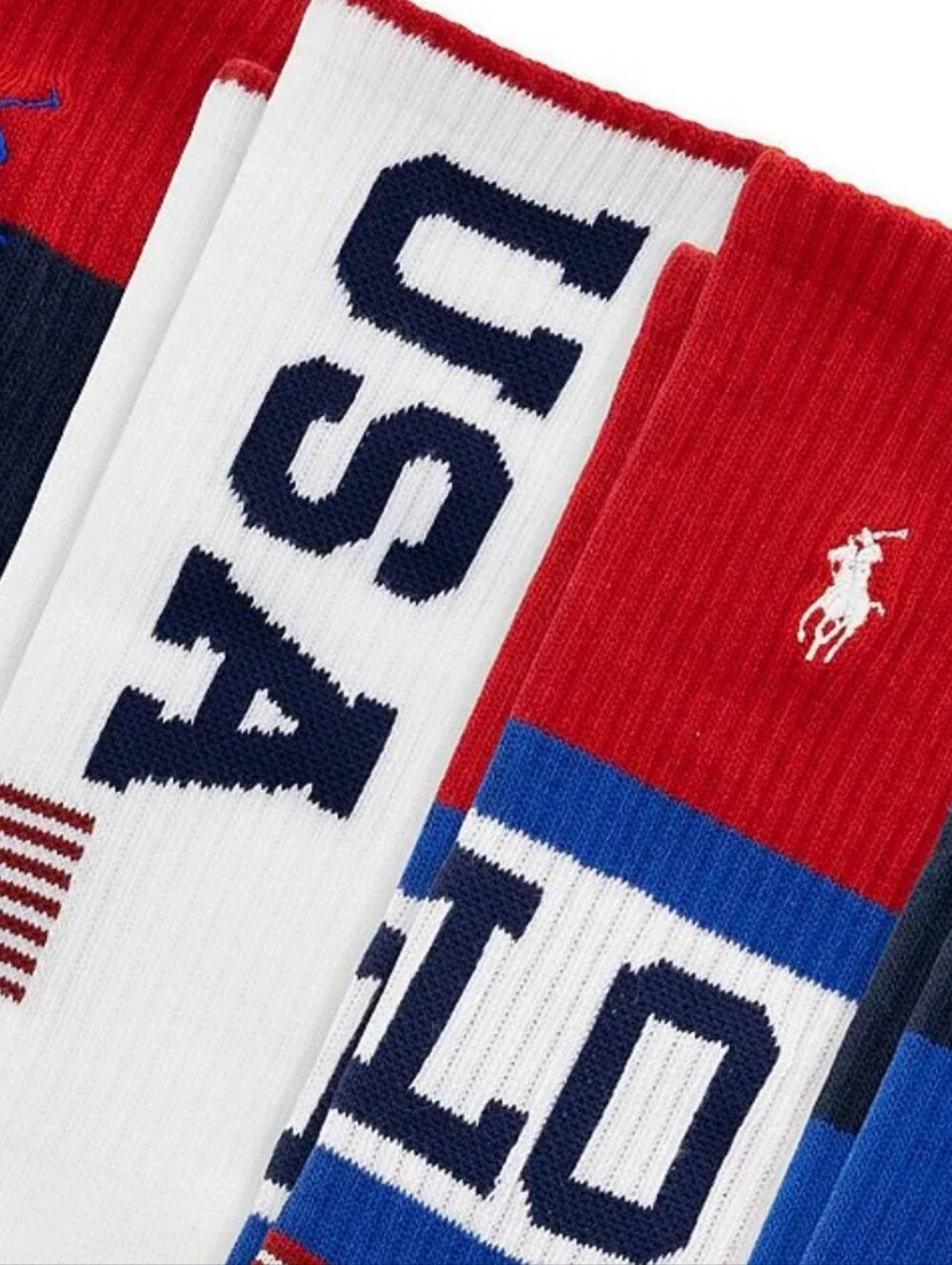 Polo Ralph Lauren Flag Logo Crew Sock 6 Pack L
