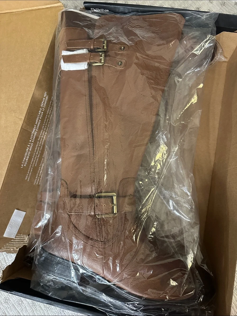 Naturalizer Jessie Cinnamon Leather Wide Calf Knee High Riding Boots NIB Size 11