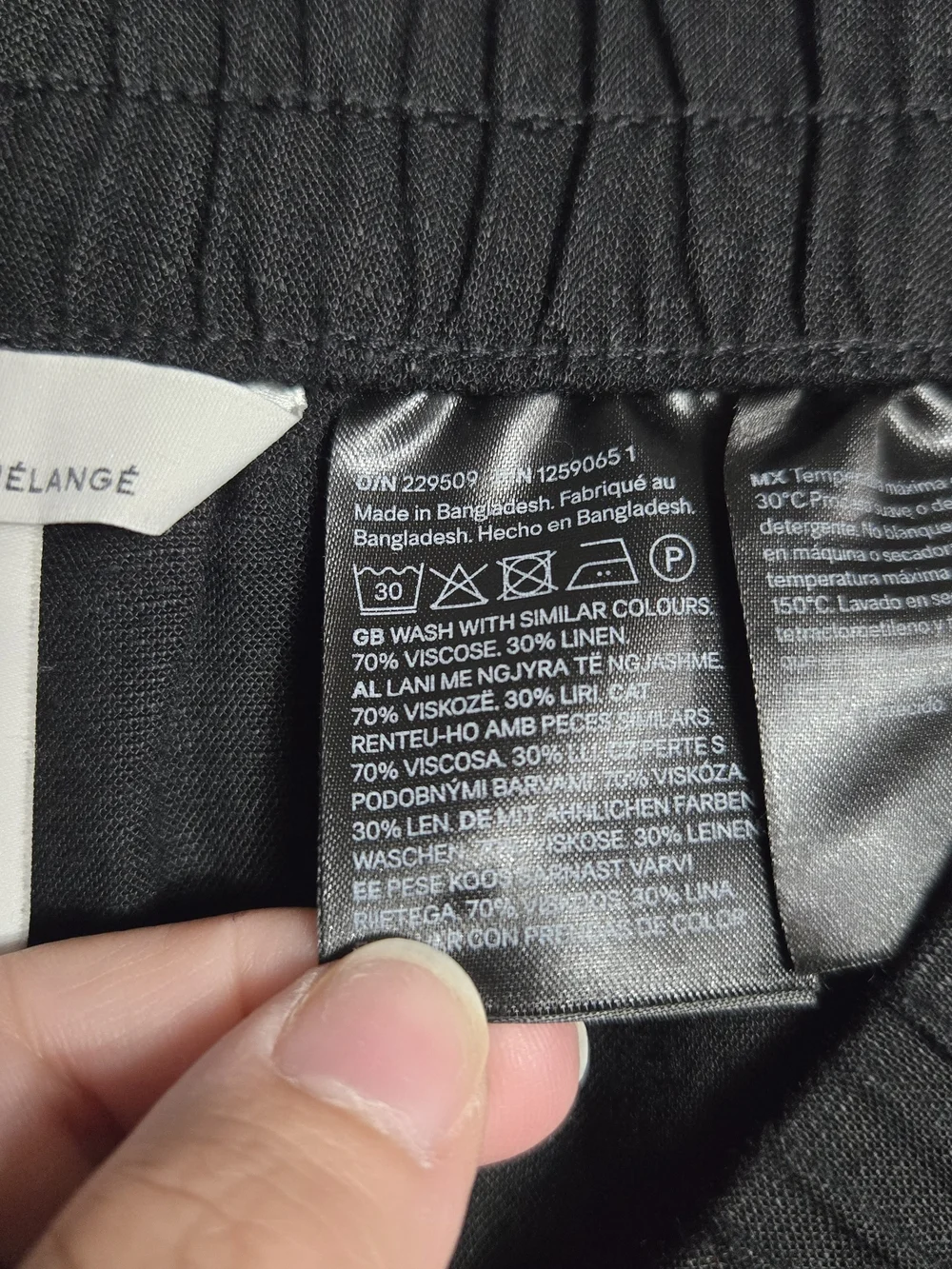 H&M black linen