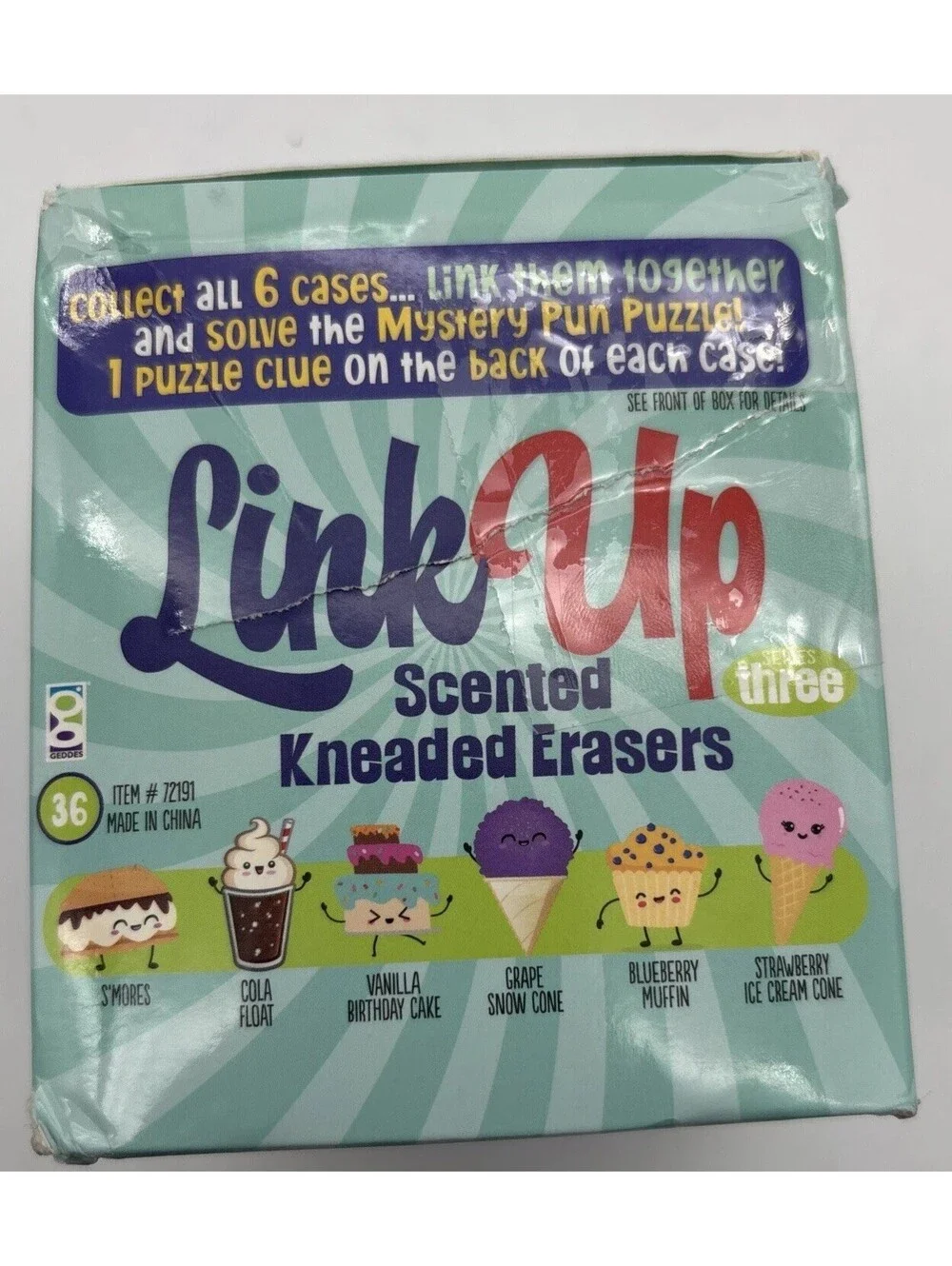 Raymond Link Up Scented Kneaded Erasers (Series Three - 36 Pieces) Box Torn, NEW