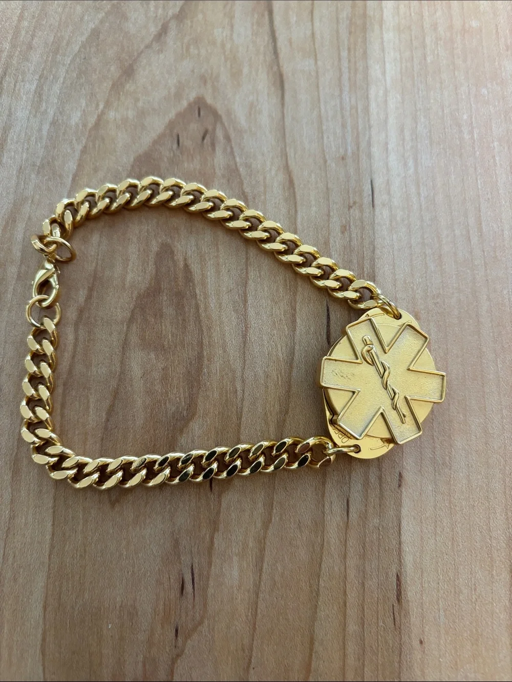 Medical ID gold tone