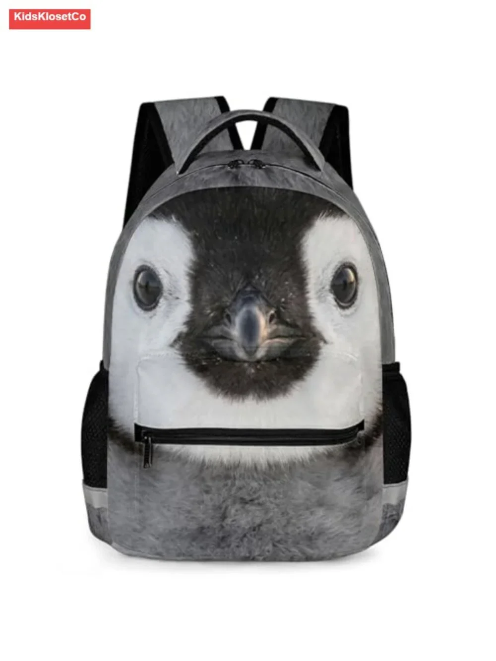 Penguin Backpack for Kids Arctic Animal Face School Bag with Reflective Safety