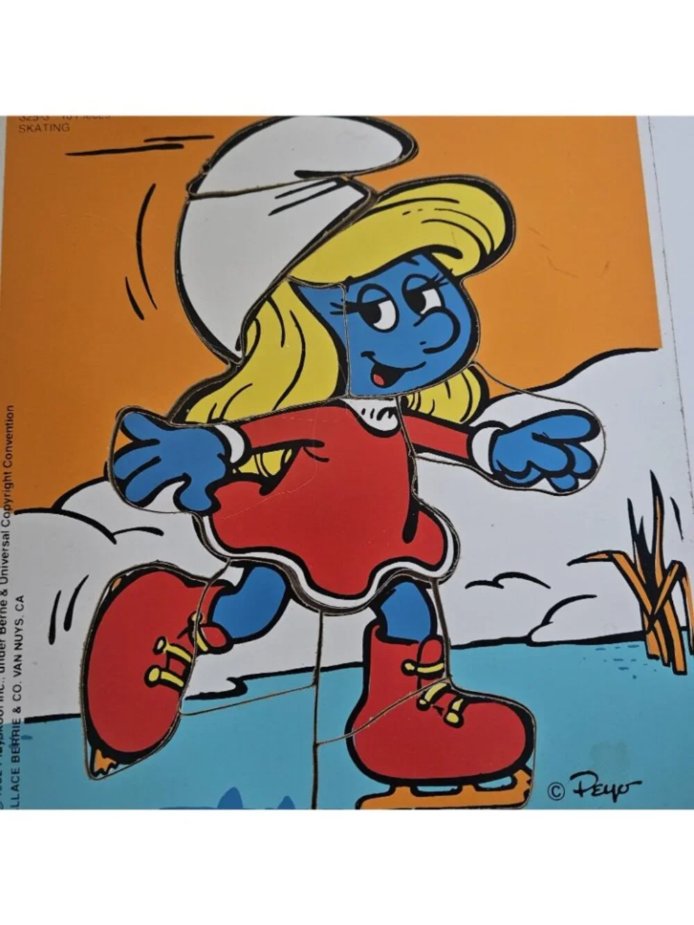 Vintage 1980s Smurfs Playskool Wooden Puzzles Papa Smurfette Lot 2