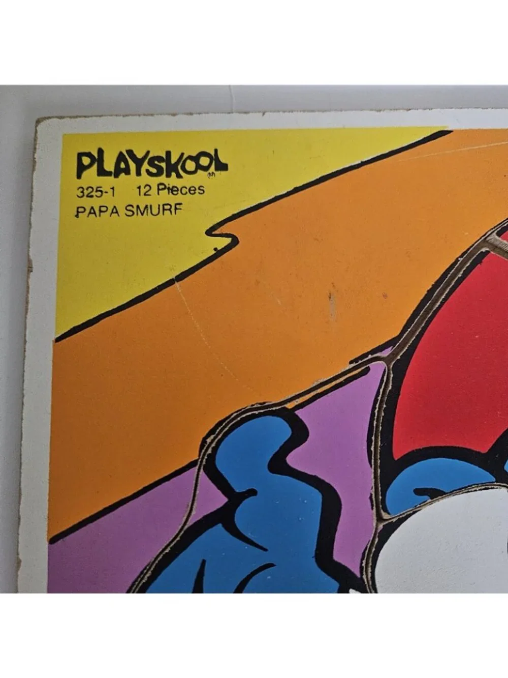 Vintage 1980s Smurfs Playskool Wooden Puzzles Papa Smurfette Lot 2