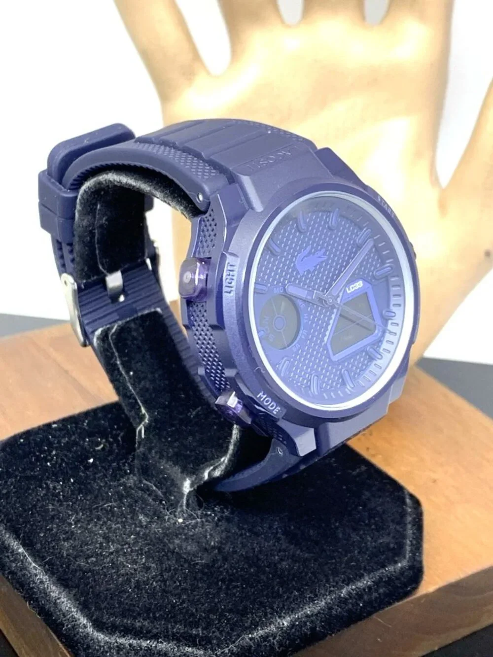 Lacoste Men's Watch 2011448 LC33 Quartz Analog Digital Blue Dial Rubber 44mm