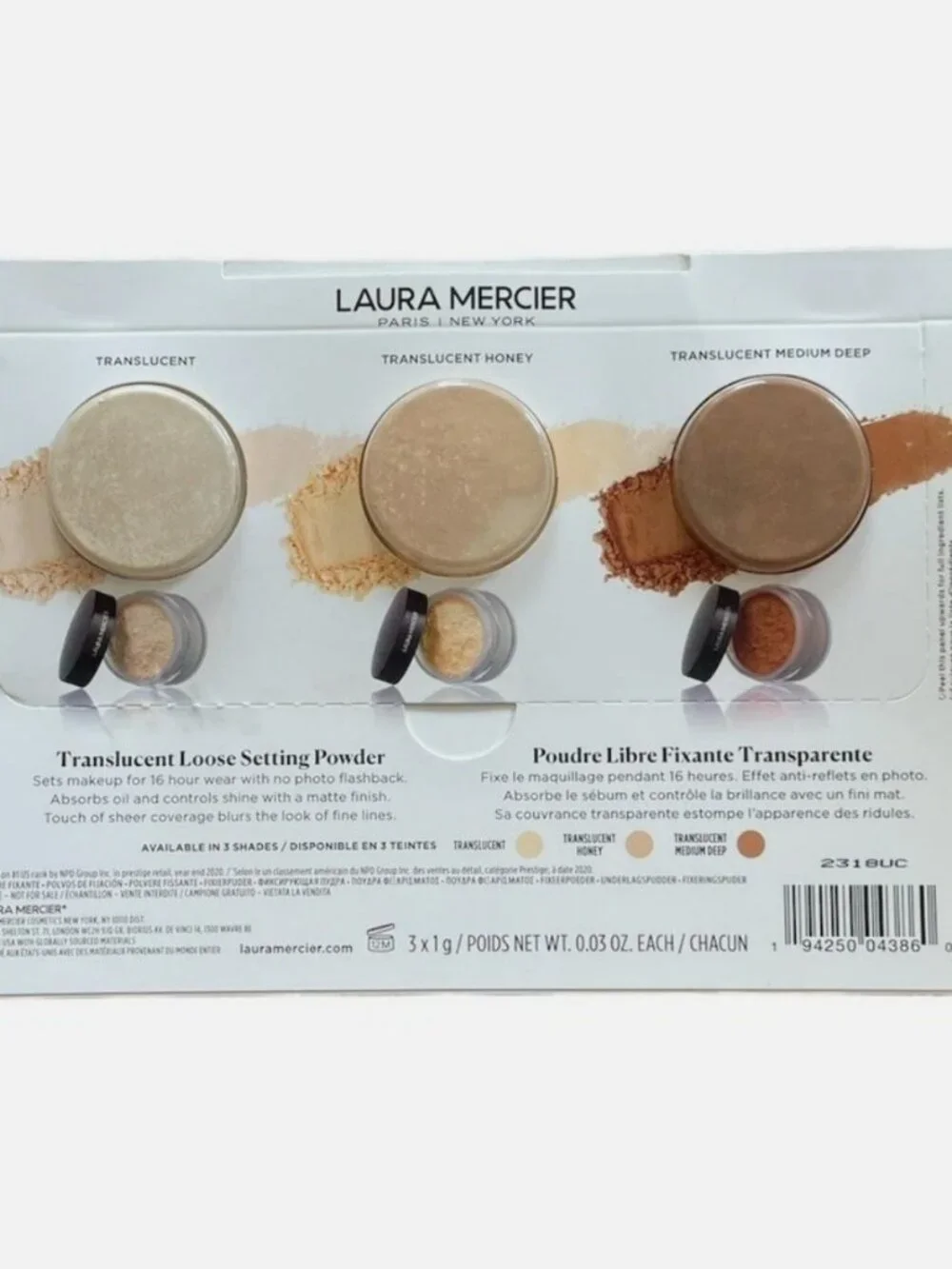 Laura Mercier Translucent Loose Setting Powder Set Honey, Medium Deep