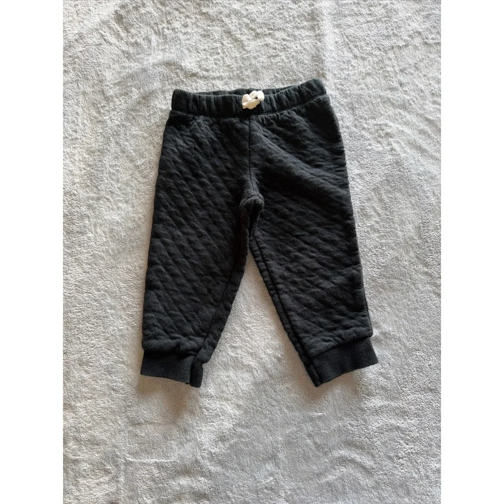 Carter's Black Quilted Jogger Sweatpants Baby Toddler 18M Elastic Waist - F271