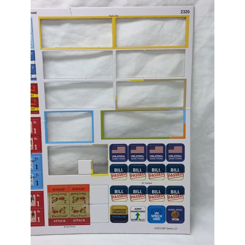 *Incomplete* GMT 2023 Errata Board Game Counters