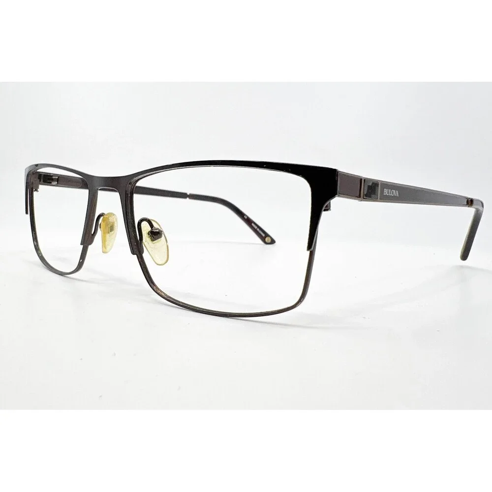 Bulova Eyeglasses Men Brown Boston Full Rim Rectangle 54-17-140 39363