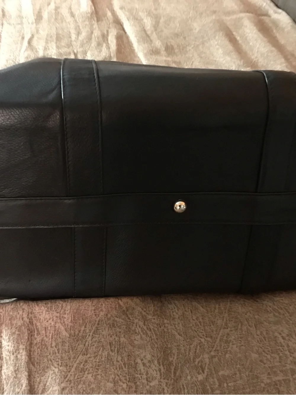latico Black Leather Business Briefcase with Front Slip Pocket