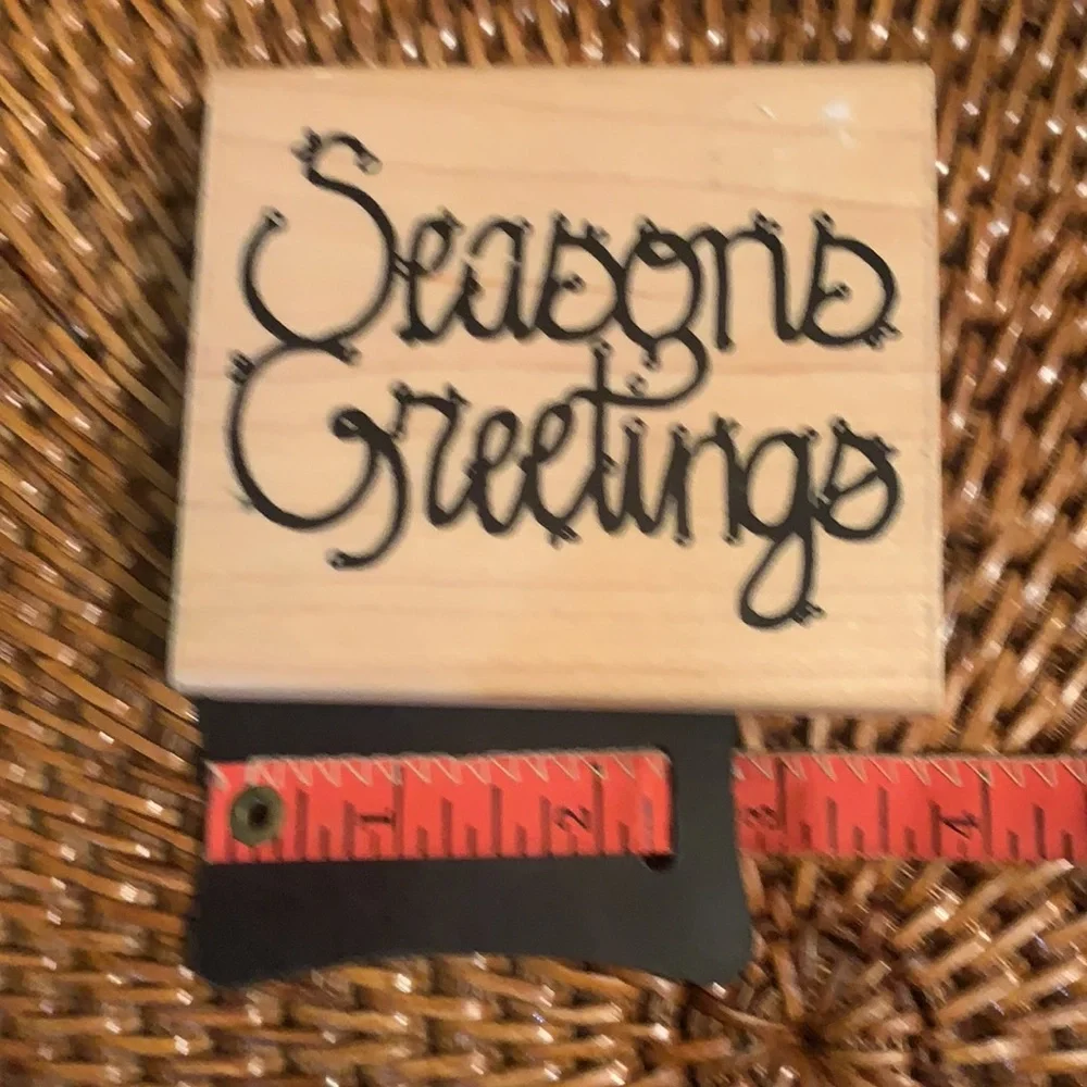 3 for $15  Set of 3 Rubber Stamps - Seasons Greetings - Happy Birthday - friend