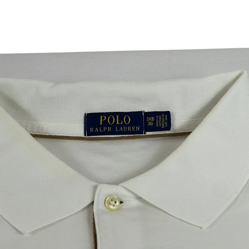 Ralph Lauren Polo Pony Long Sleeve Pull Over Shirt Mens 3XB White Cotton