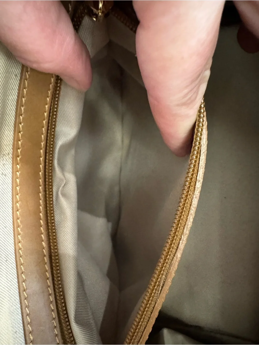 Alberta Di Canio Stecca Tan Leather Satchel with Gold Hardware