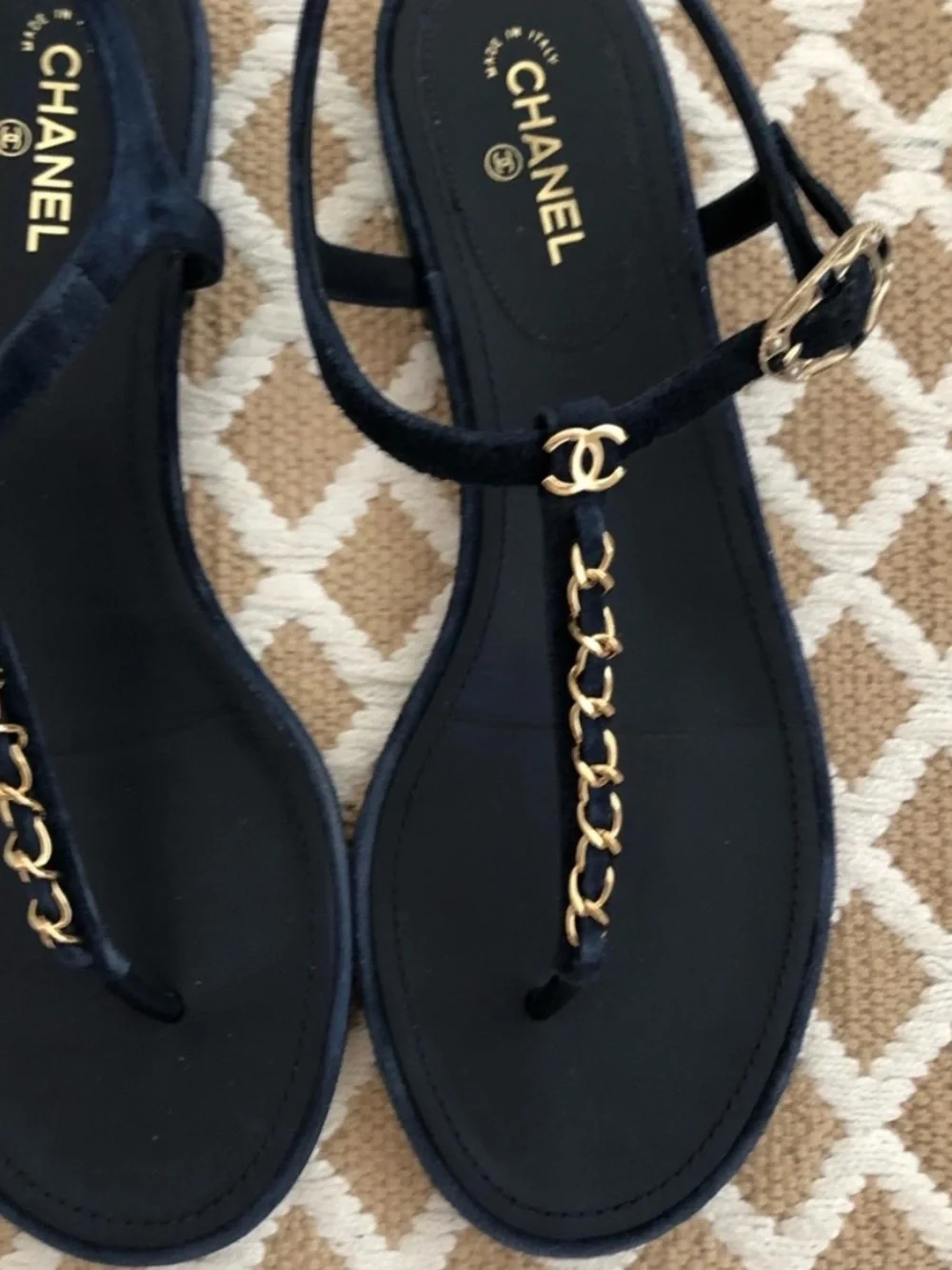 CHANEL suede calfskin