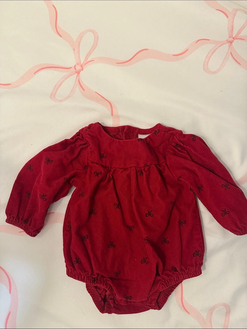 Carter's Red Long-Sleeve Corduroy Baby One-Piece Bodysuit