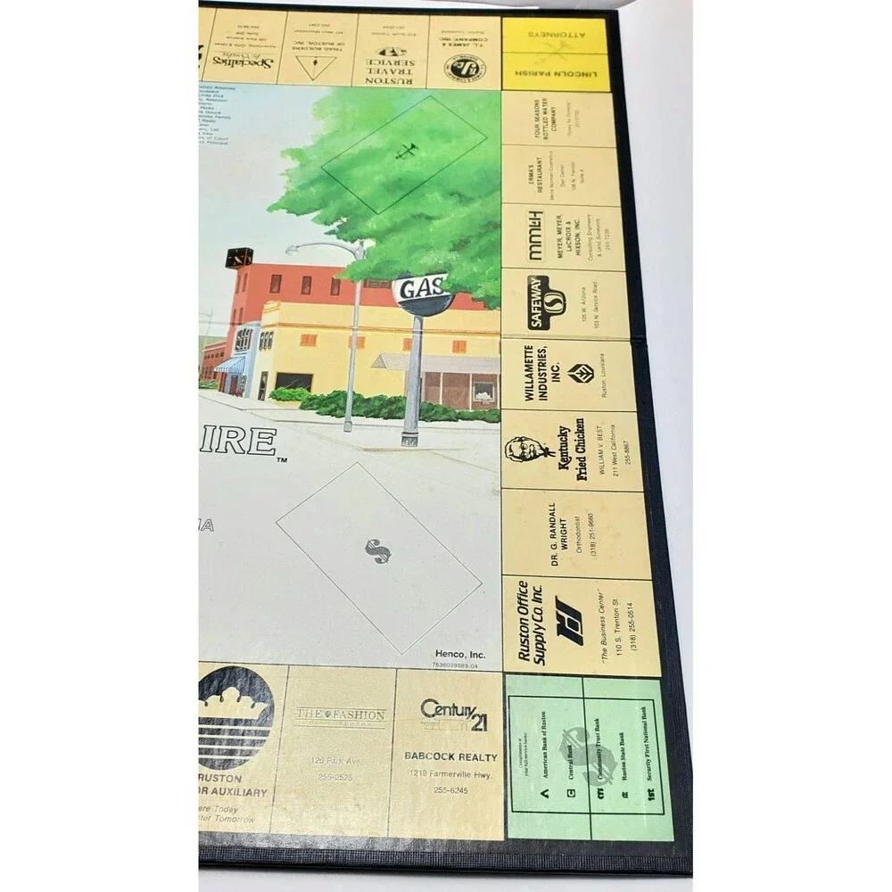 Vtg 1987 Millionaire Game Ruston LA Ltd Ed Board Game Jr High Fundraiser 87 READ