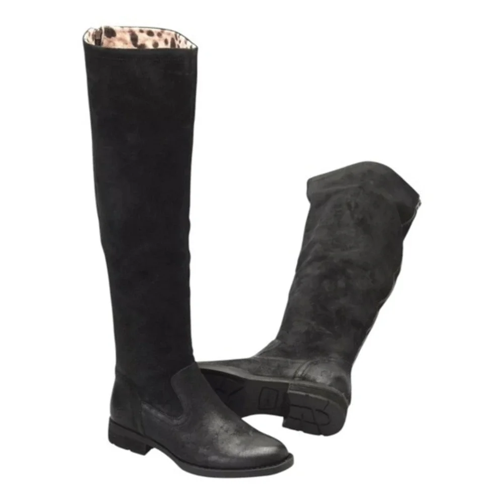 Born Women's Black SUede Borman TALL Knee boots size 5.5‎ NEW