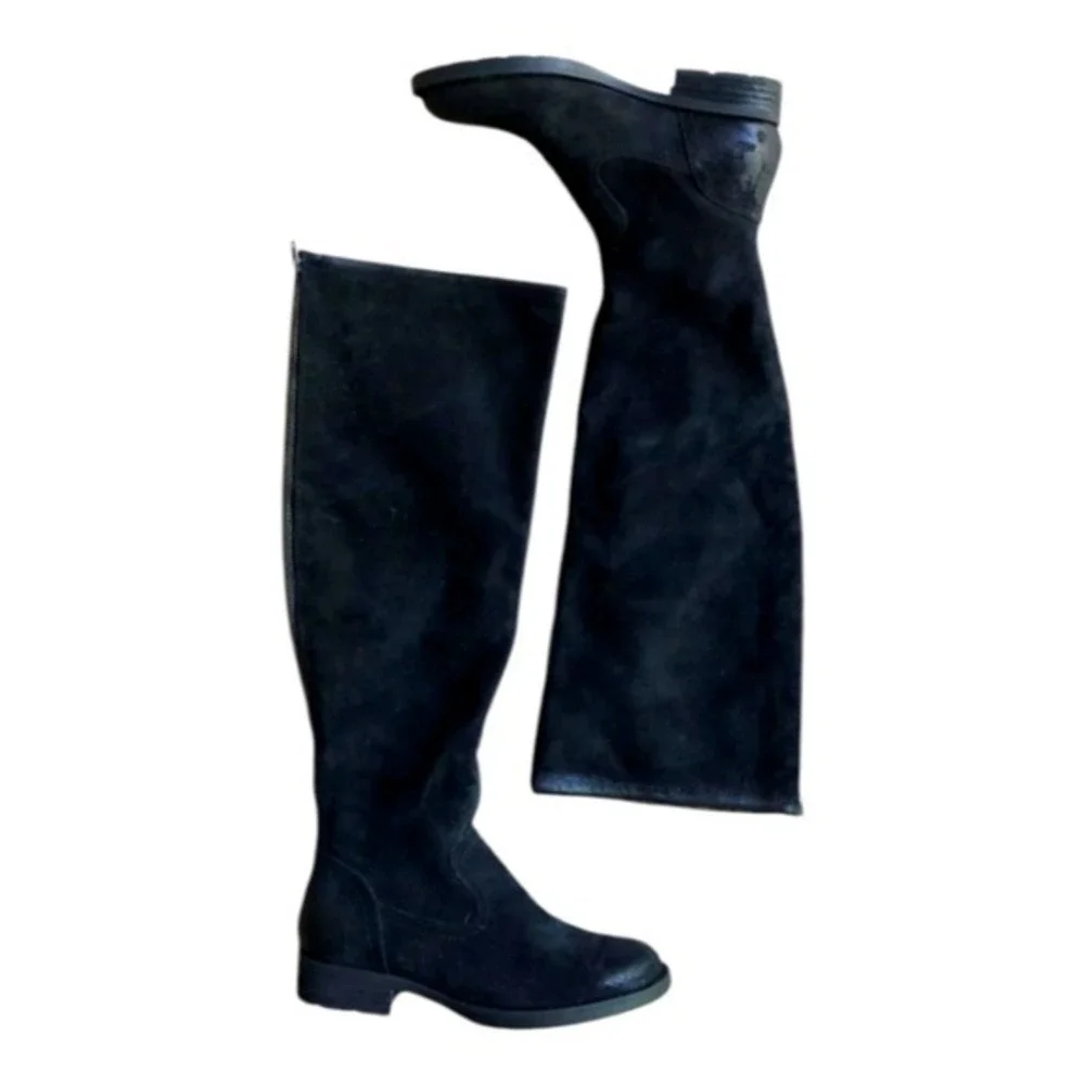 Born Women's Black SUede Borman TALL Knee boots size 5.5‎ NEW