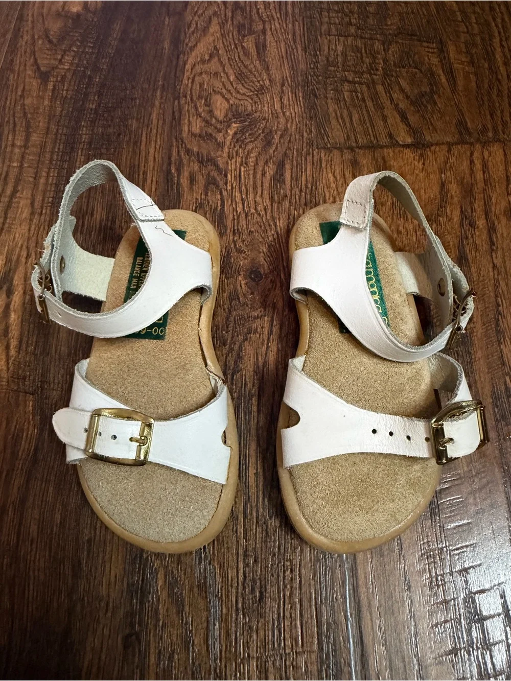 Vintage Italian White Leather Buckle Sandals