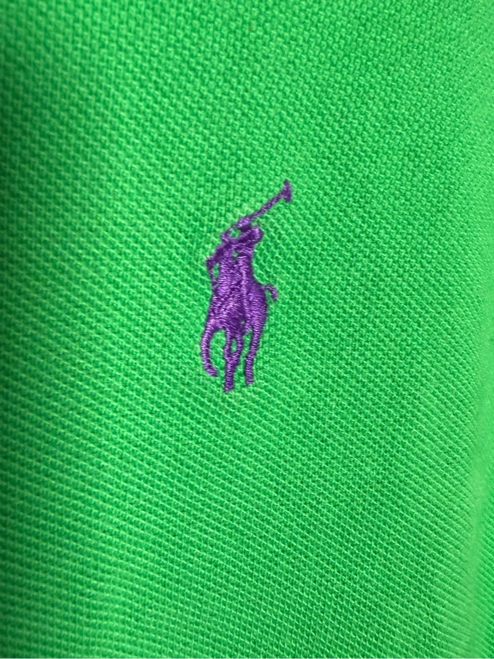 Polo Ralph Lauren Men's Kelly Green Polo with Purple Pony Mens Large