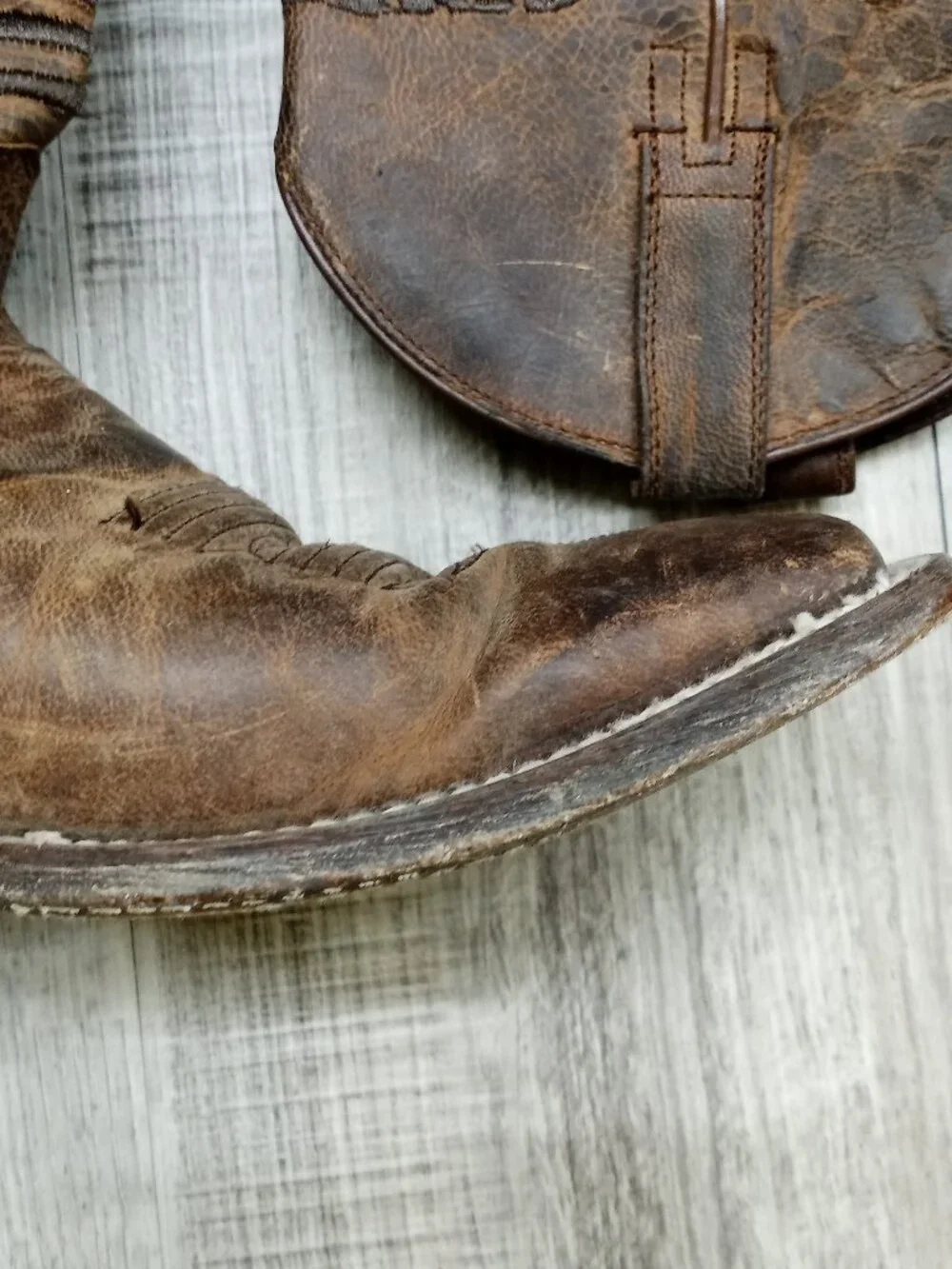 Ariat US Flag Patriot Brown Leather Boots Men's 9 D Square Toe