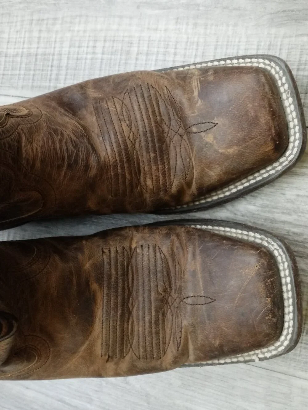 Ariat US Flag Patriot Brown Leather Boots Men's 9 D Square Toe