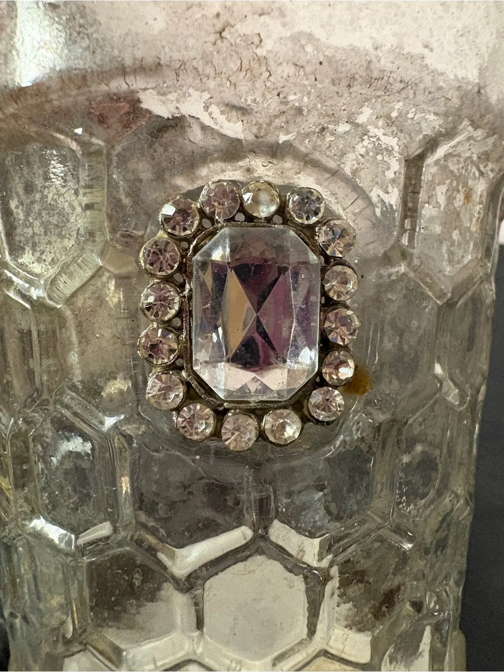 Mercury Glass Votive Candle Holders Set of 2 Rhinestone Wedding Decor
