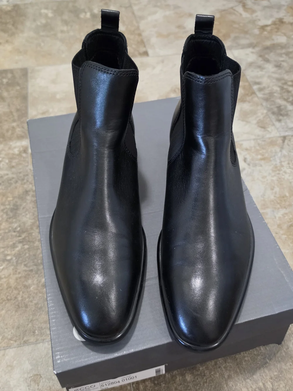 ECCO Citytray Men's Black Leather Chelsea Boots EU 43 / US 9-9.5