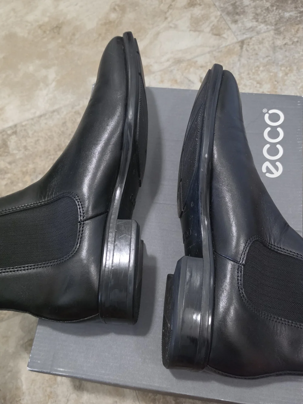 ECCO Citytray Men's Black Leather Chelsea Boots EU 43 / US 9-9.5