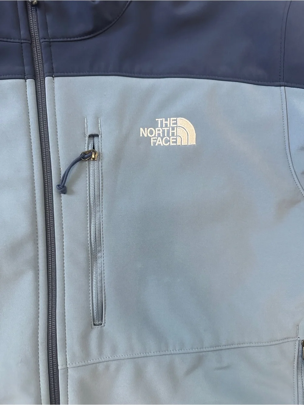 The North Face Men’s Two-Tone Navy and Light Blue Softshell Jacket