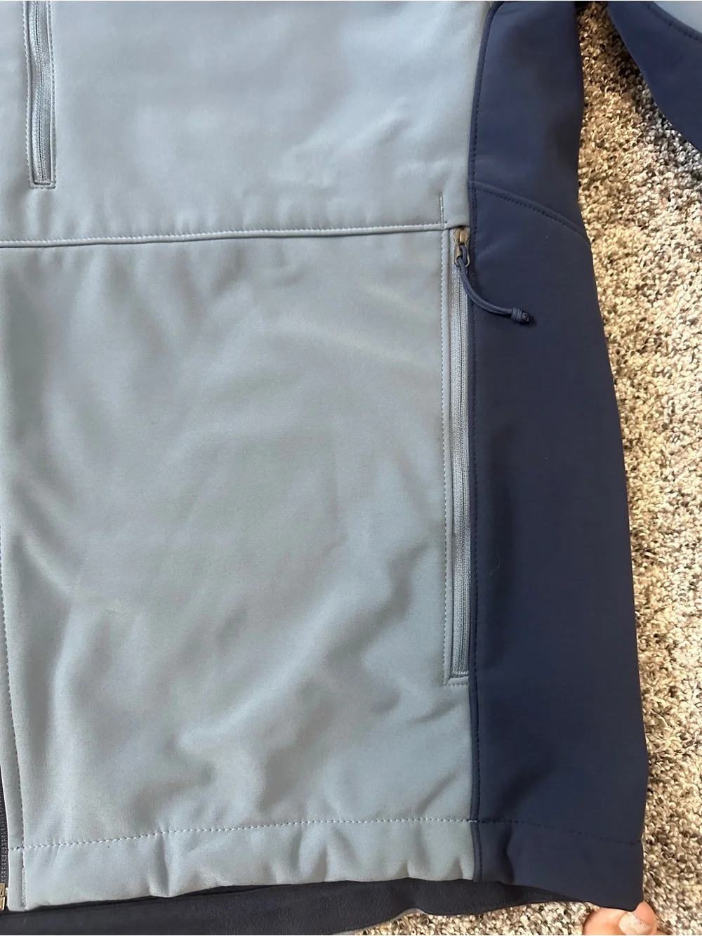 The North Face Men’s Two-Tone Navy and Light Blue Softshell Jacket