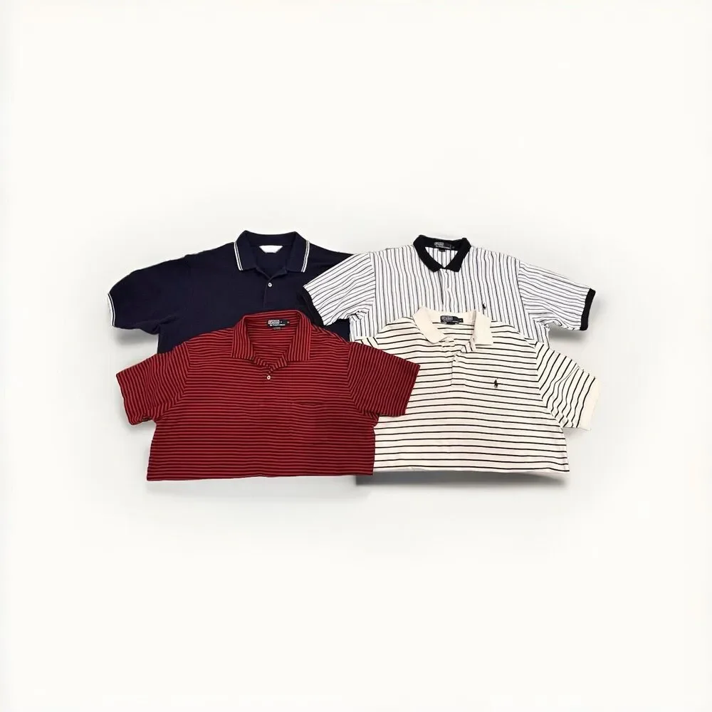 Lot of 4 Polo Ralph Lauren & Brooks Bros Short Sleeve Polo Shirts XL