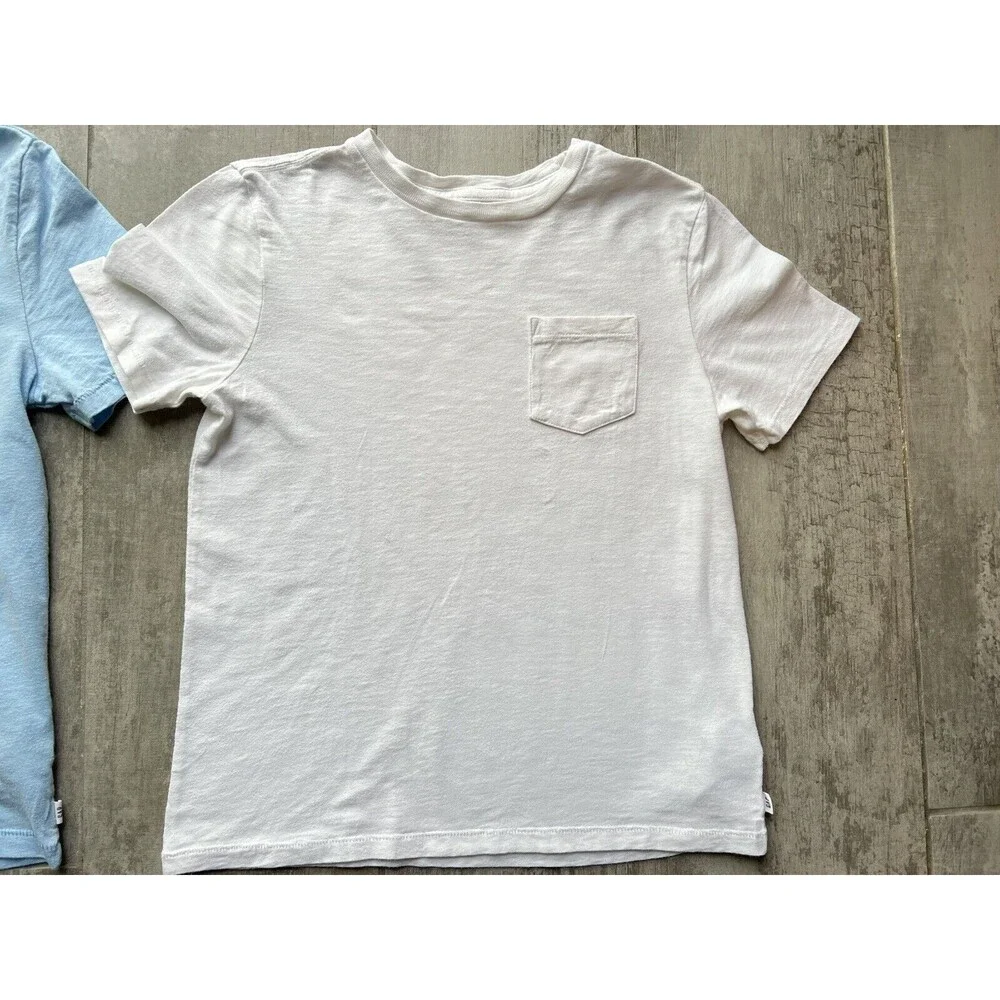 GAP Kids Lot Set of 2 Basic Crew Neck Pocket T-Shirt Cotton Casual Boy EUC M 8-9