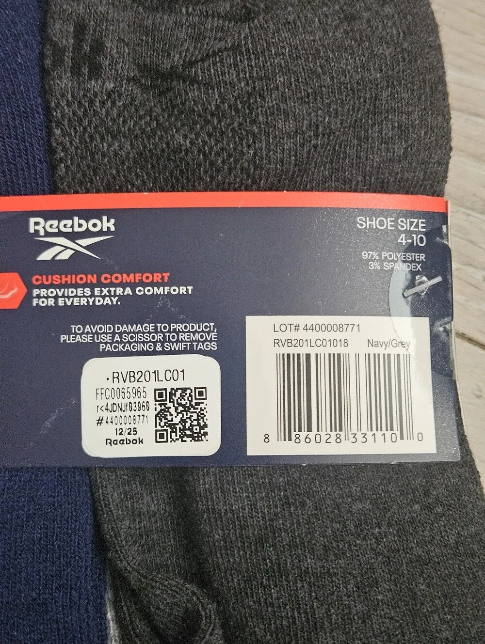 Reebok Performance Training Low Cut Socks 6-Pack Boys Large Shoe Size 4-10 NEW