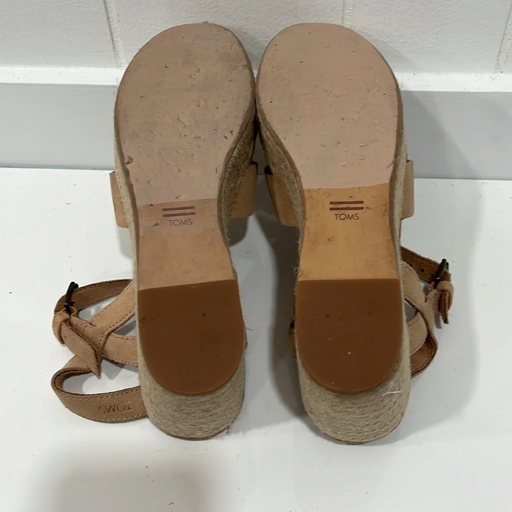 Toms Tan‎ Platform Shoes with Crisscross Straps