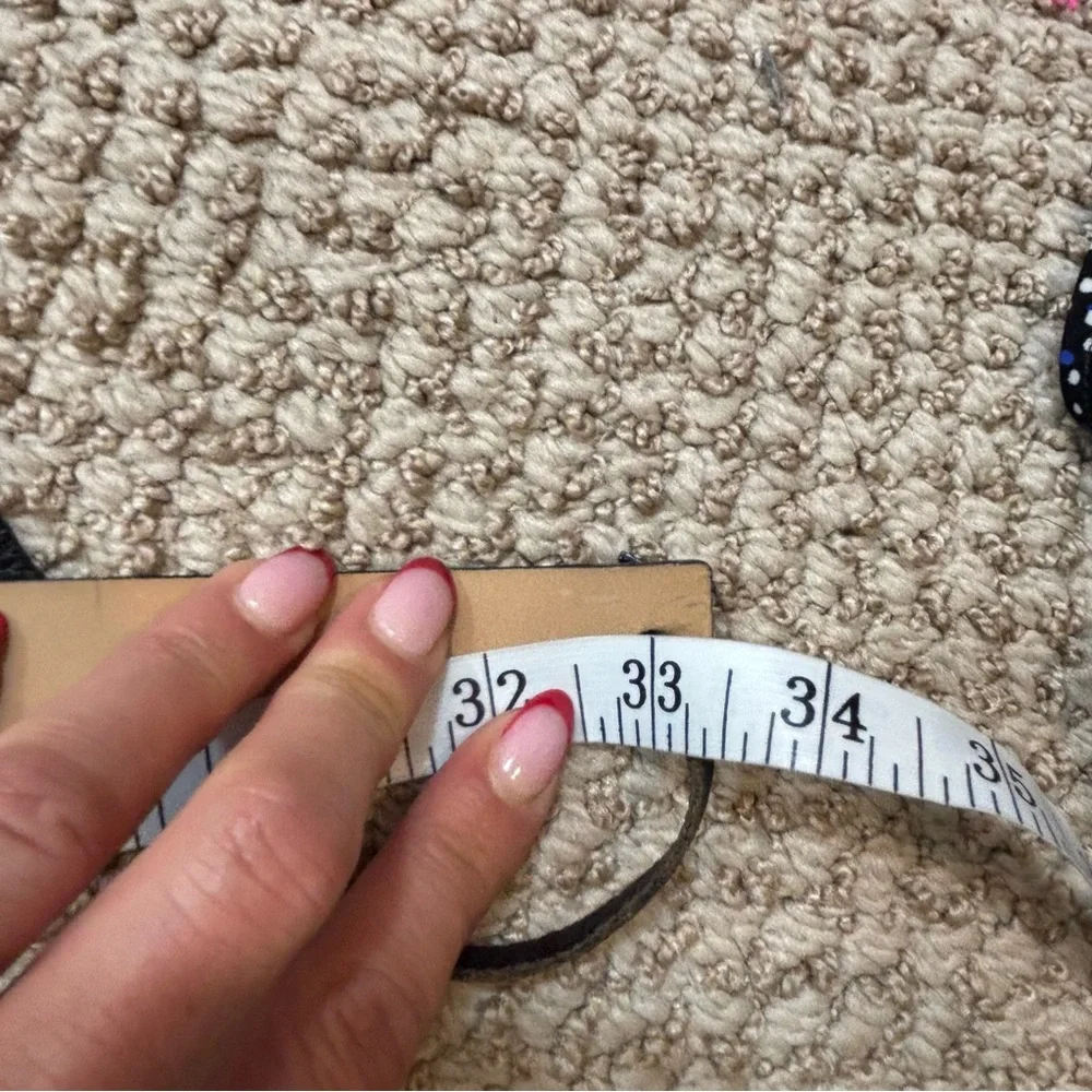Streets Ahead Brand Light Blue and Black Cow Print Pony Hair Leather Belt Large‎