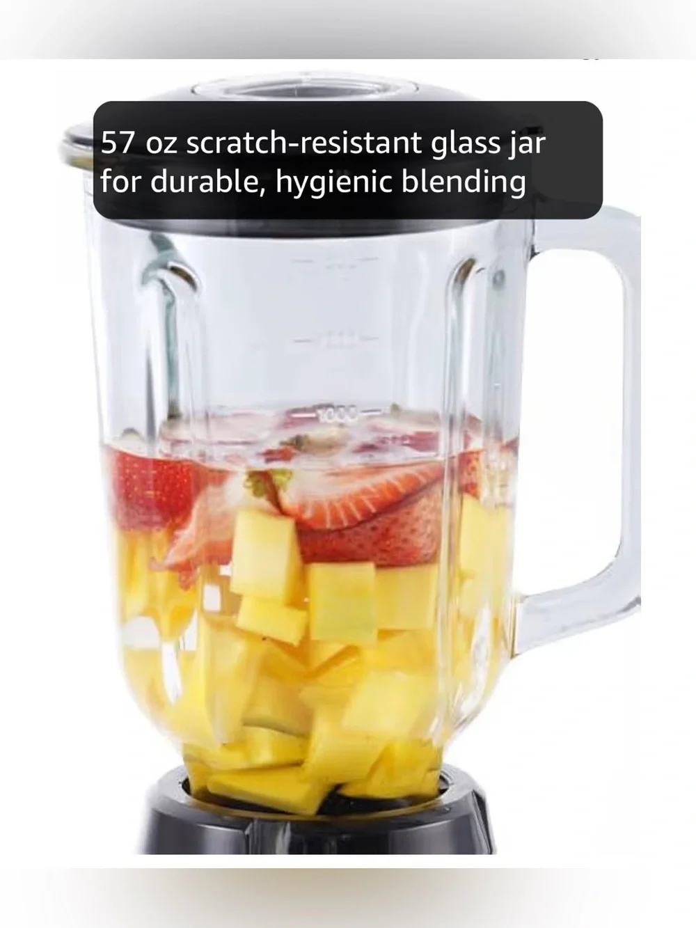 Universal Black Countertop Blender with Clear Glass Pitcher