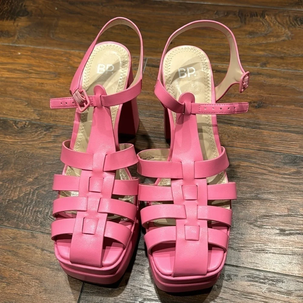 NEW! BP Pink Amaya Fisherman Platform Sandals - Size 8.5