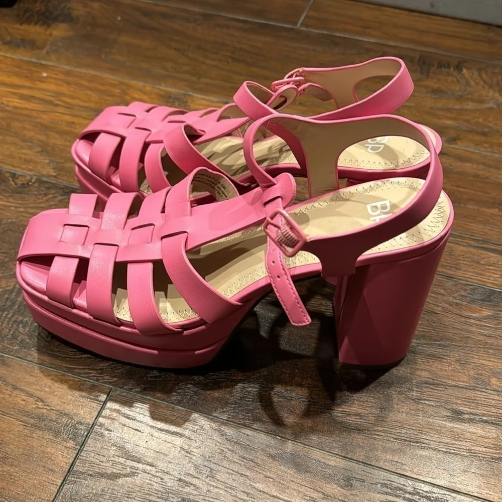 NEW! BP Pink Amaya Fisherman Platform Sandals - Size 8.5