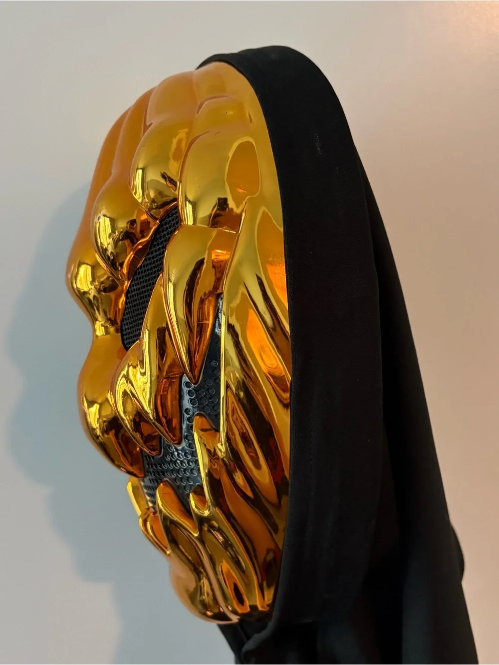 Metallic Gold Halloween Scary Pumpkin Head Mask