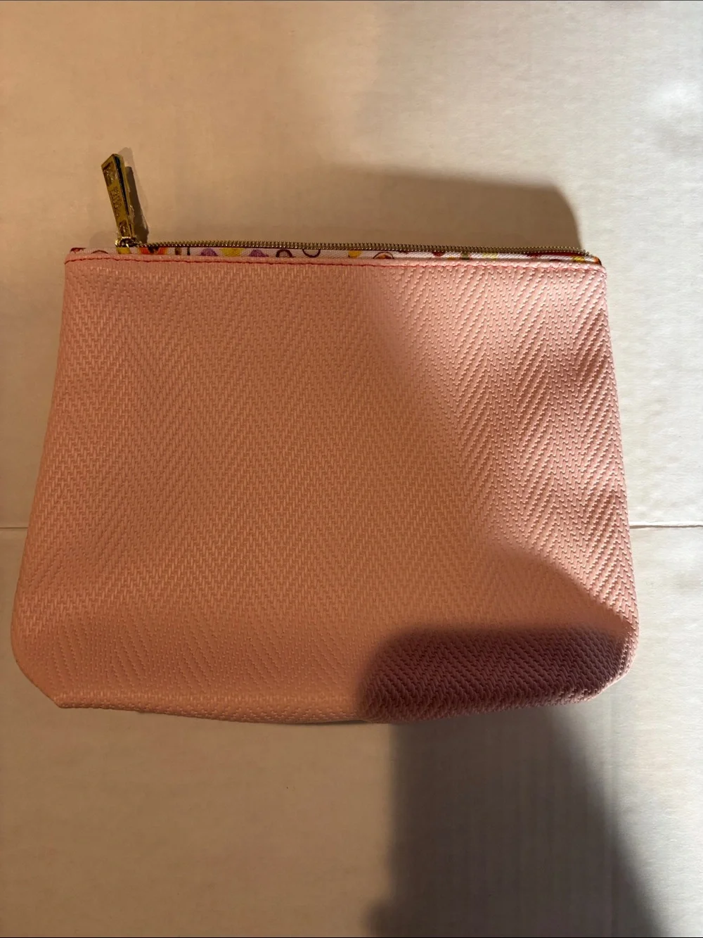 Estee Lauder Light Pink Cosmetic Pouch with Gold Zipper