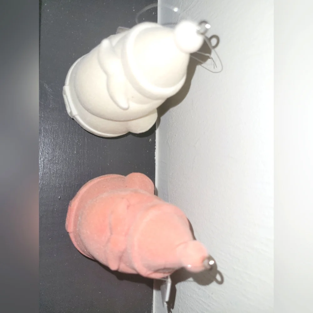 Brand new flocked santa ornaments
