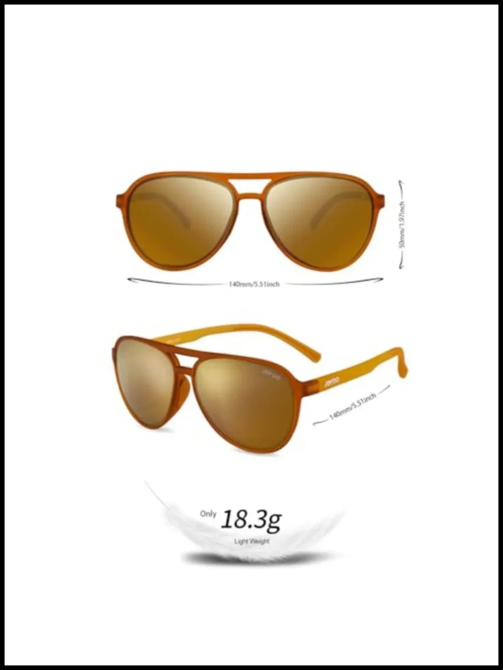 Polarized Aviator Sunglasses TR90 Frame UV400 Protection Sports Sunglasses