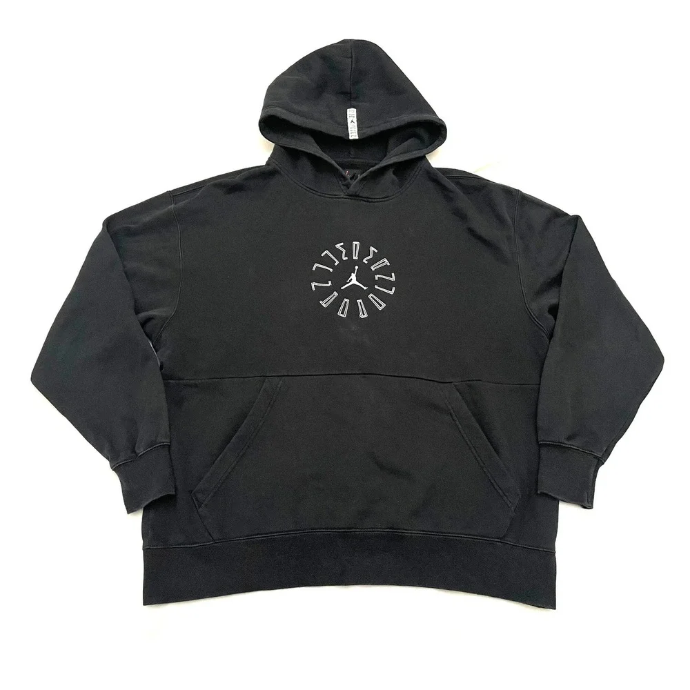 Air Jordan AJ11 Graphic Fleece Pullover Hoodie Men's XL Black Circle DD0386-010