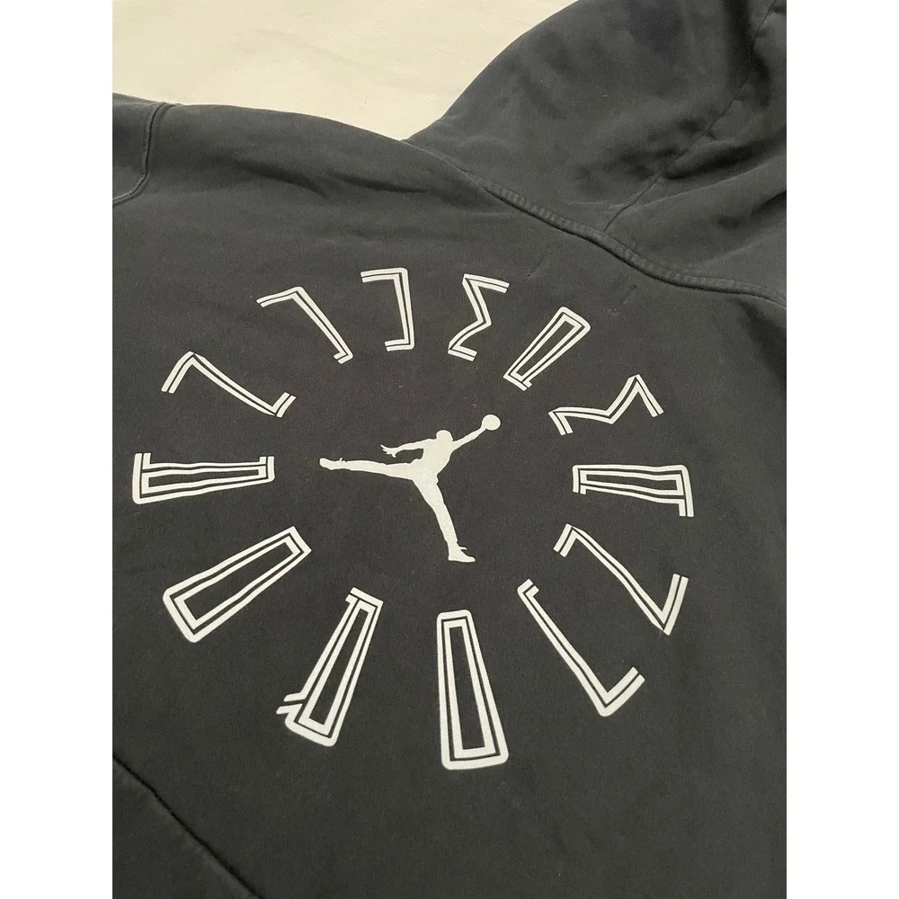 Air Jordan AJ11 Graphic Fleece Pullover Hoodie Men's XL Black Circle DD0386-010