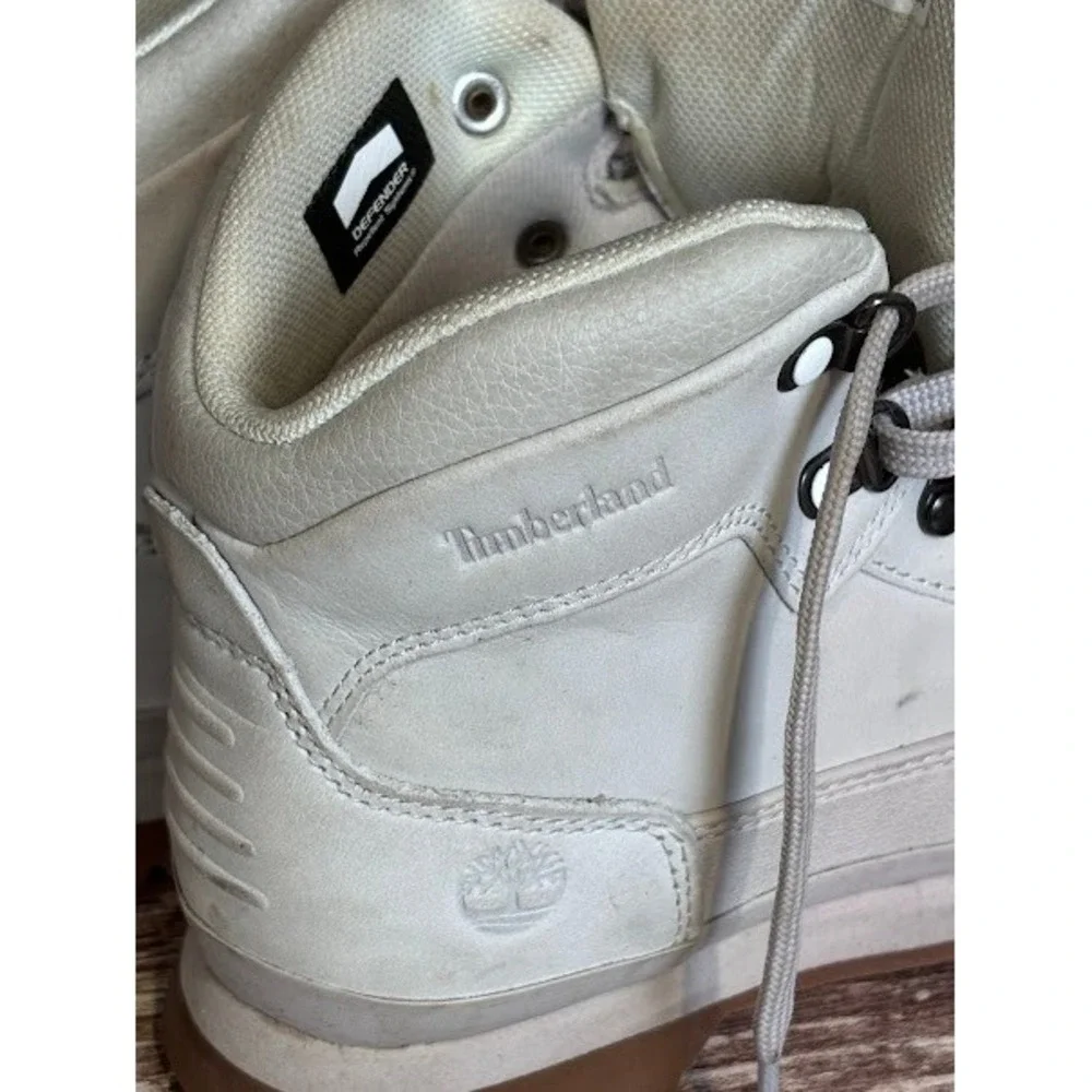 Timberland Euro Hiker Boots White Leather‎ Lace Up Casual Kids Size 4.5